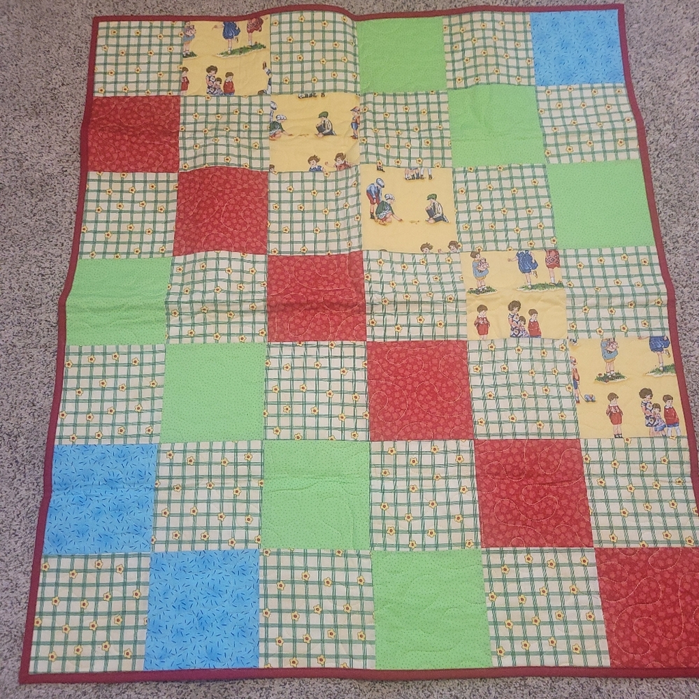 Colorful Patchwork Quilt - Crib/child Size